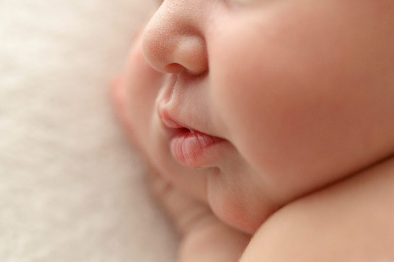 close up of baby's lips